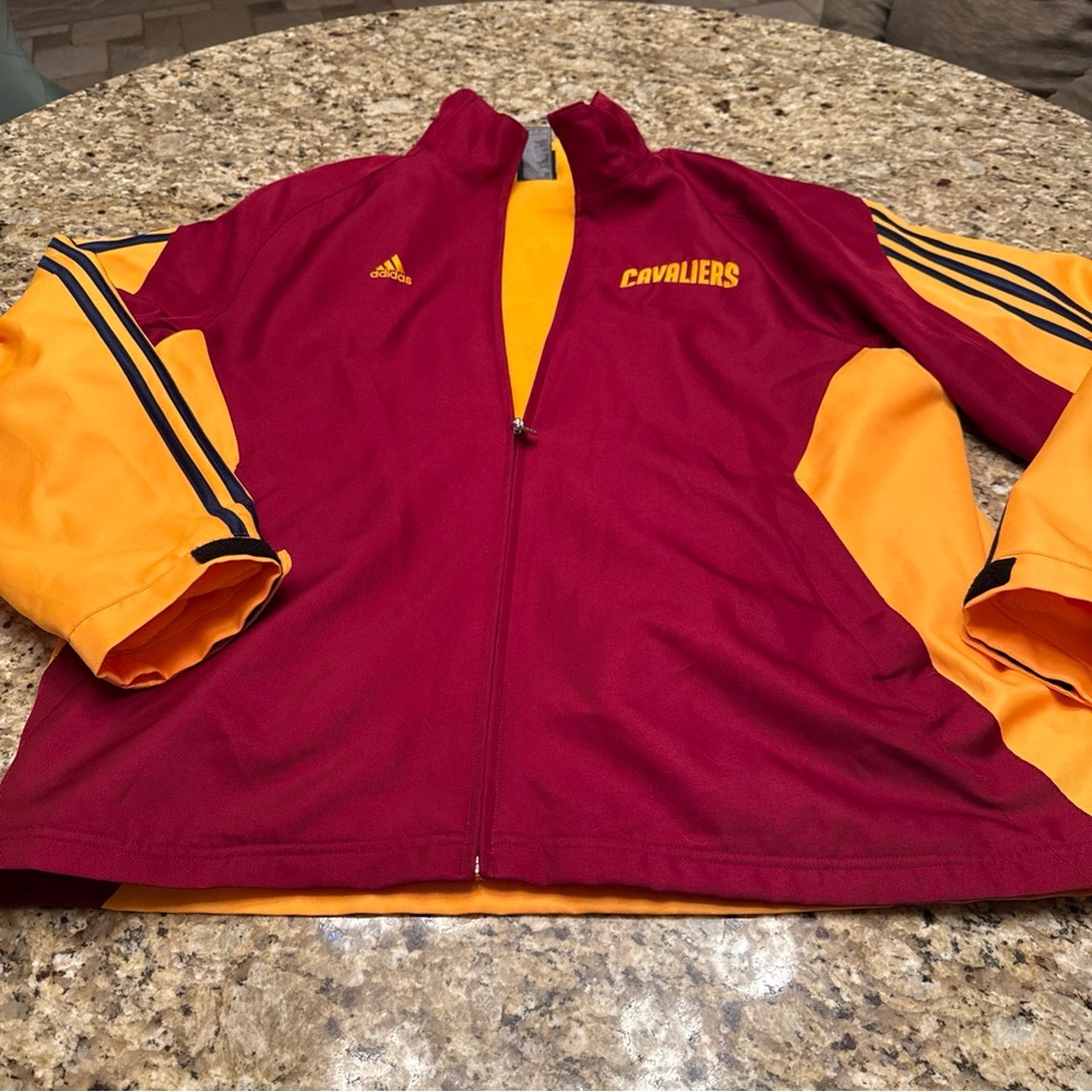 Adidas Cleveland Cavaliers fleece Track Zip-up Jacket Sz large